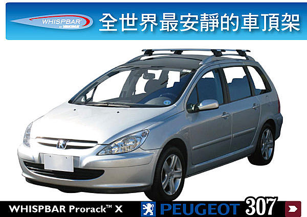 Peugeot 307 專用 WHISPBAR 車頂架