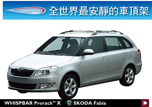 Skoda Fabia 有縱桿 專用 WHISPBAR 車頂架